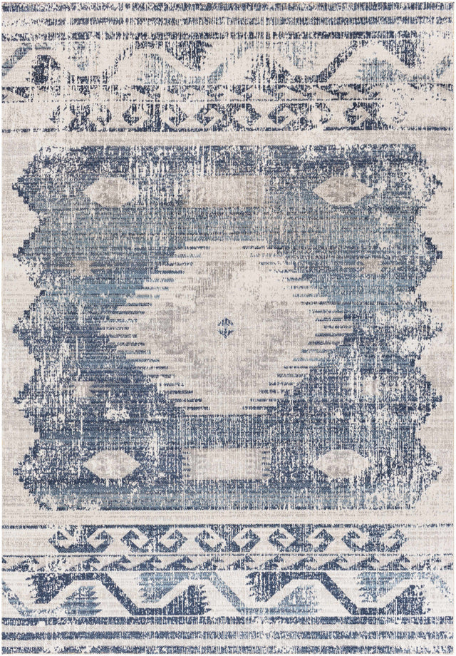 Westmount Denim Aztec Outdoor Area Rug - Ornate Home