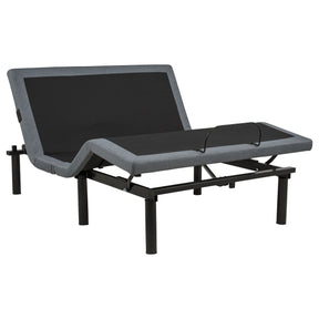 Weston Black And Grey Full Dual-motor Massage Adjustable Bed Base In - Ornate Home