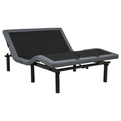 Weston Black And Grey Full Dual-motor Massage Adjustable Bed Base In - Ornate Home