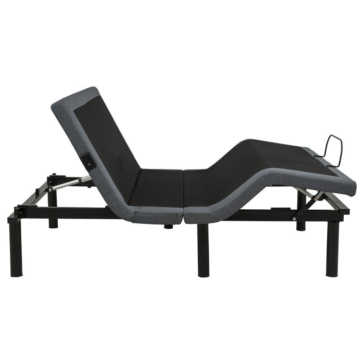Weston Black And Grey Full Dual-motor Massage Adjustable Bed Base In - Ornate Home