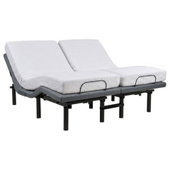 Weston Black And Grey Split Eastern King Massage Adjustable Bed Base In - Ornate Home