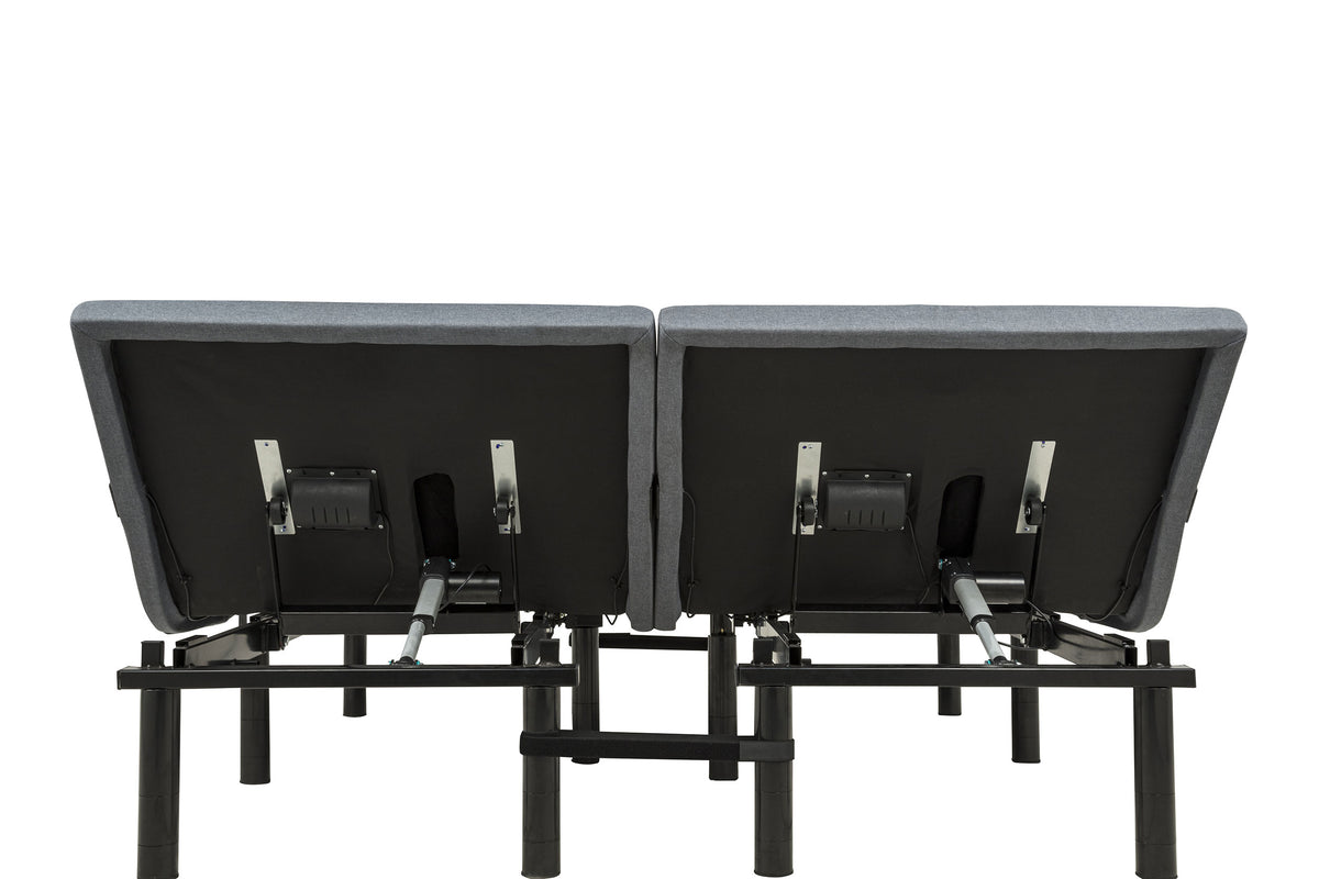 Weston Black And Grey Split Eastern King Massage Adjustable Bed Base - Ornate Home