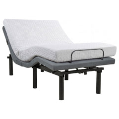 Weston Black And Grey Twin Dual-motor Massage Adjustable Bed Base In - Ornate Home