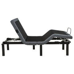 Weston Black And Grey Twin Dual-motor Massage Adjustable Bed Base In - Ornate Home