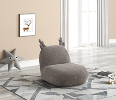 Weston Brown 21.5"W Chenille Deer-Shaped Kids Chair - Ornate Home