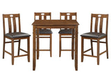 Weston Brown 5-Piece Pack Counter Height Set - Ornate Home