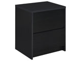 Westpark Black 2-drawer Nightstand LED Lights and USB - Ornate Home