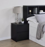 Westpark Black 2-drawer Nightstand LED Lights and USB - Ornate Home