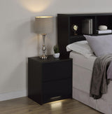 Westpark Black 2-drawer Nightstand LED Lights and USB - Ornate Home