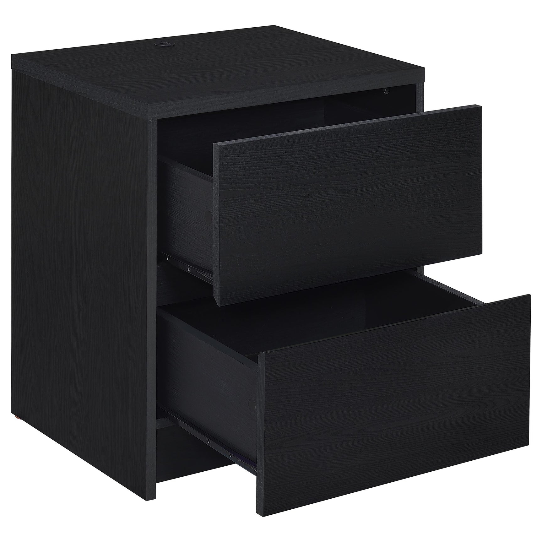 Westpark Black 2-drawer Nightstand LED Lights and USB - Ornate Home