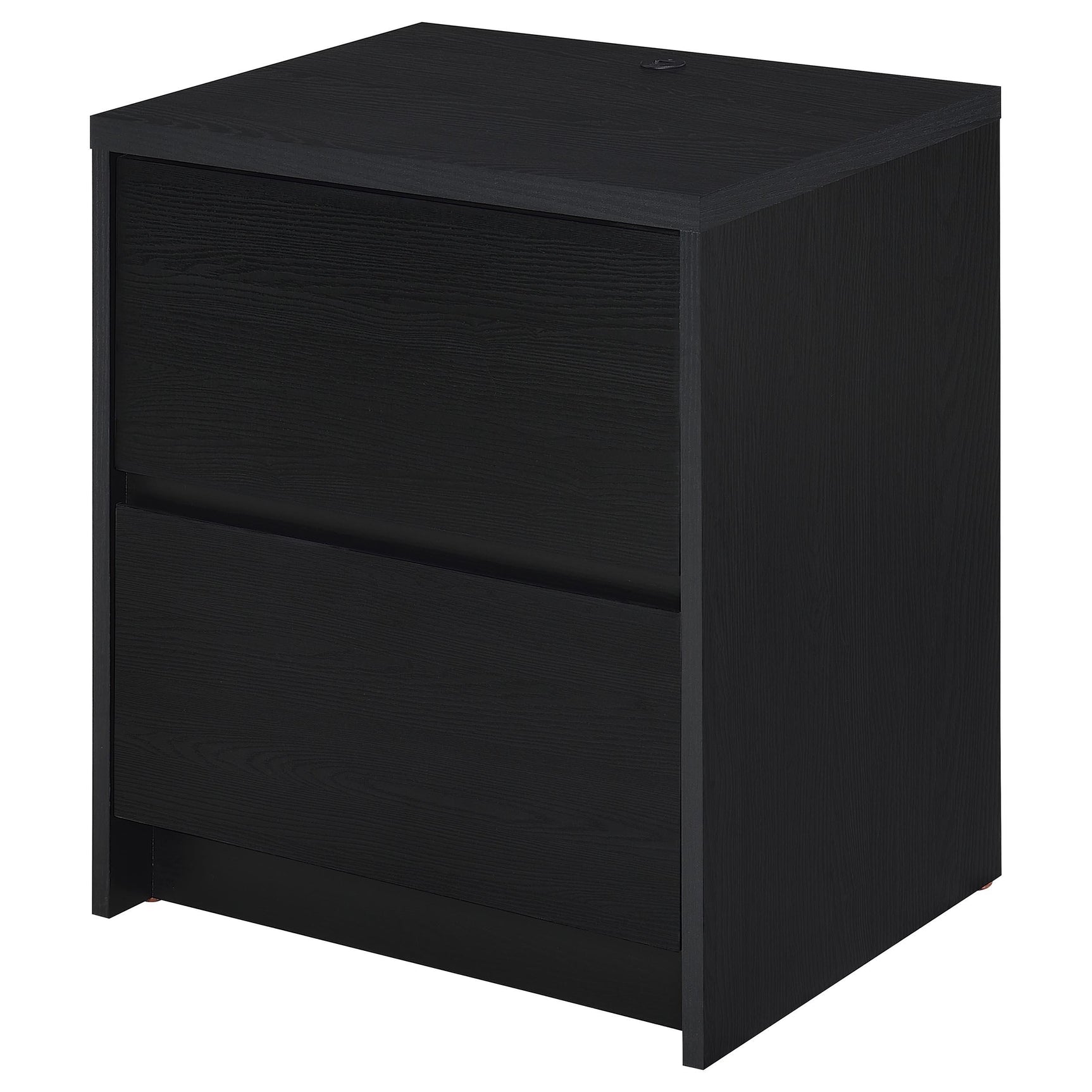 Westpark Black 2-drawer Nightstand LED Lights and USB - Ornate Home