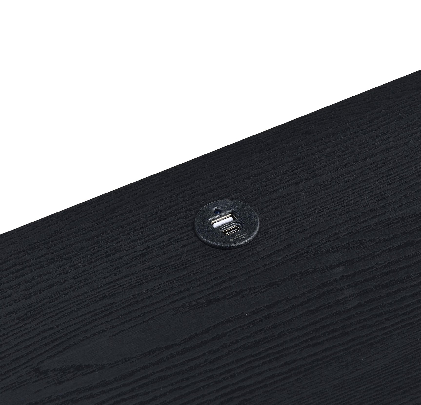 Westpark Black 2-drawer Nightstand LED Lights and USB - Ornate Home