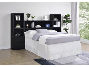 Westpark Black 3-piece Queen Bedroom Set Bookcase Headboard - Ornate Home