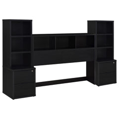 Westpark Black 3-piece Queen Bedroom Set Bookcase Headboard - Ornate Home