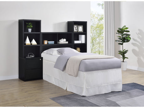 Westpark Black 3-piece Twin Bedroom Set Bookcase Headboard - Ornate Home
