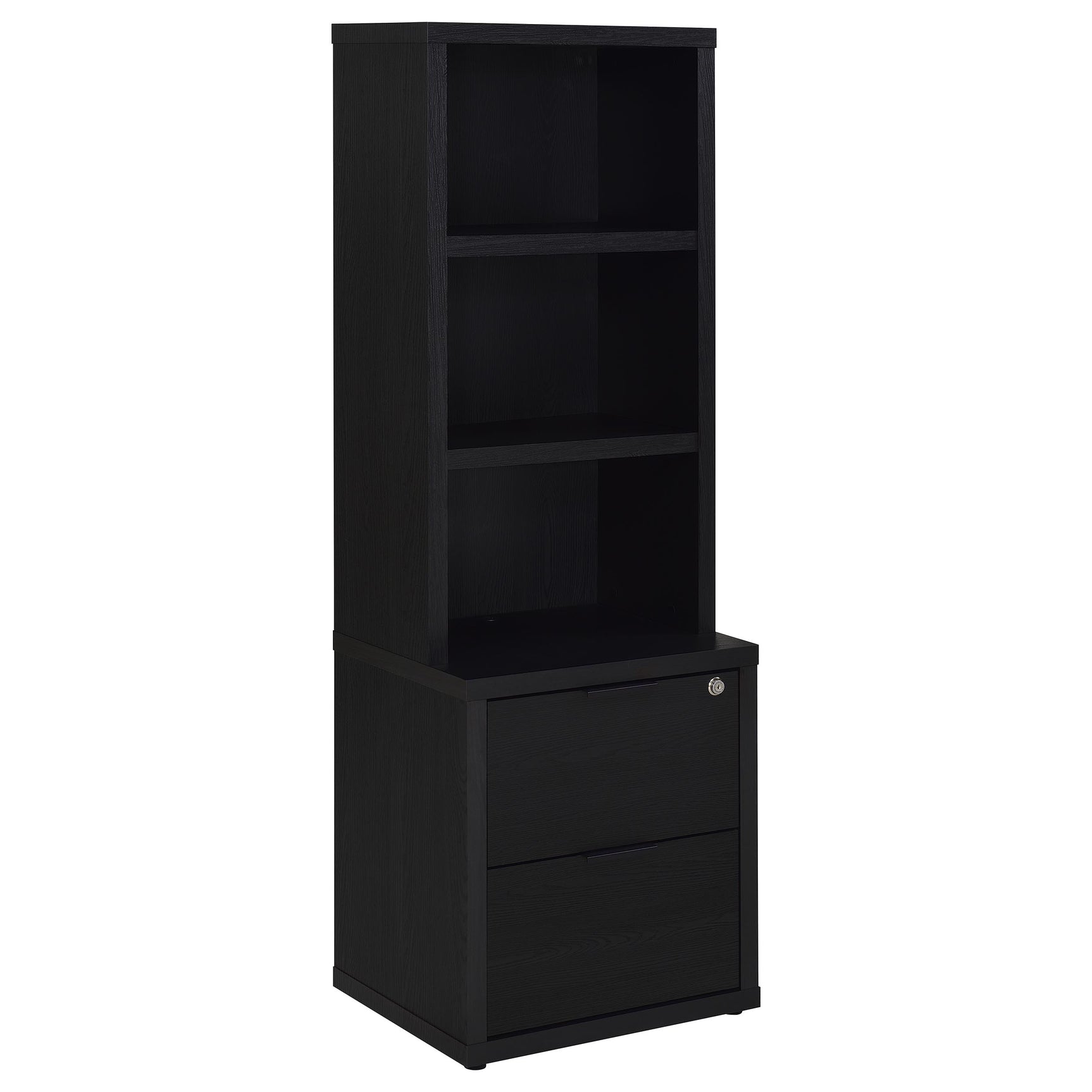 Westpark Black 3-piece Wall Unit Bookcase Set with USB - Ornate Home