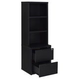 Westpark Black 3-shelf Bookcase USB and Lockable Drawer - Ornate Home
