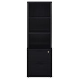 Westpark Black 3-shelf Bookcase USB and Lockable Drawer - Ornate Home