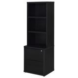 Westpark Black 3-shelf Bookcase USB and Lockable Drawer - Ornate Home