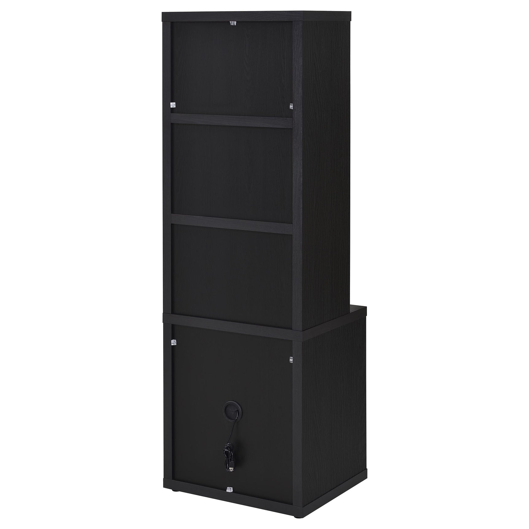 Westpark Black 3-shelf Bookcase USB and Lockable Drawer - Ornate Home