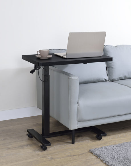 Westpark Black Pneumatic Adjustable C-Shape Side Table with Casters - Ornate Home