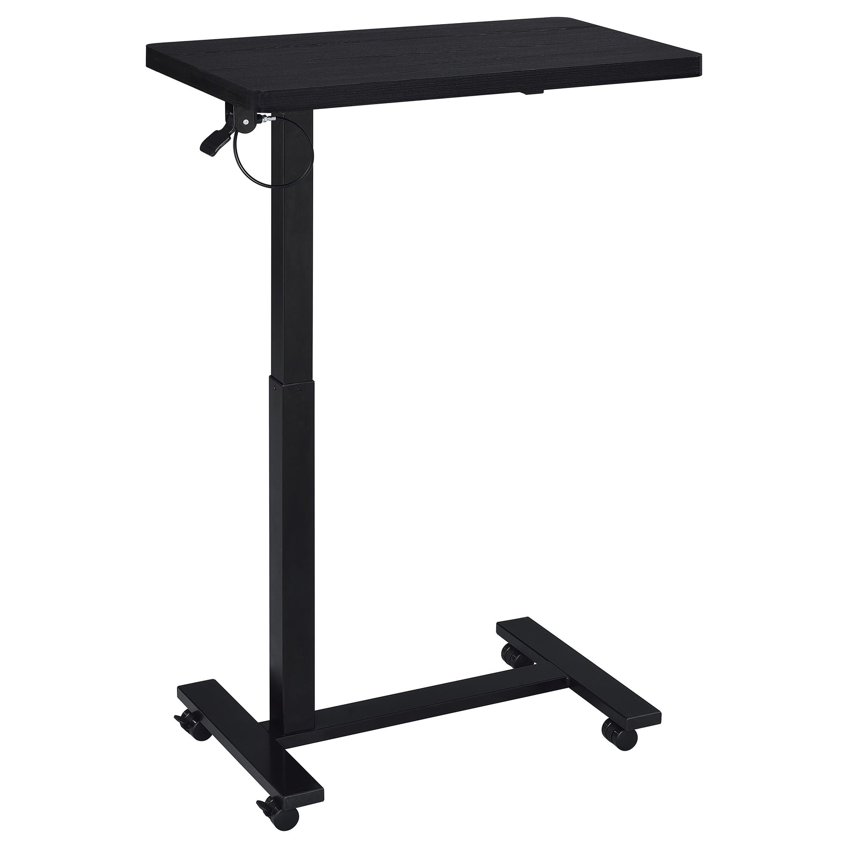 Westpark Black Pneumatic Adjustable C-Shape Side Table with Casters - Ornate Home