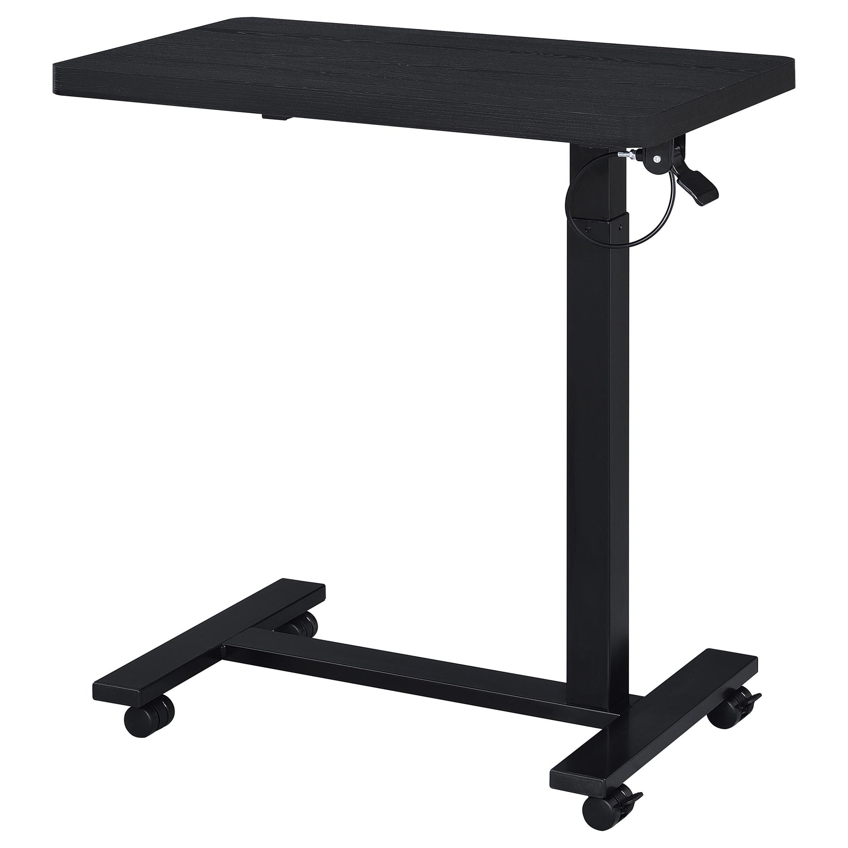 Westpark Black Pneumatic Adjustable C-Shape Side Table with Casters - Ornate Home