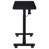 Westpark Black Pneumatic Adjustable C-Shape Side Table with Casters - Ornate Home