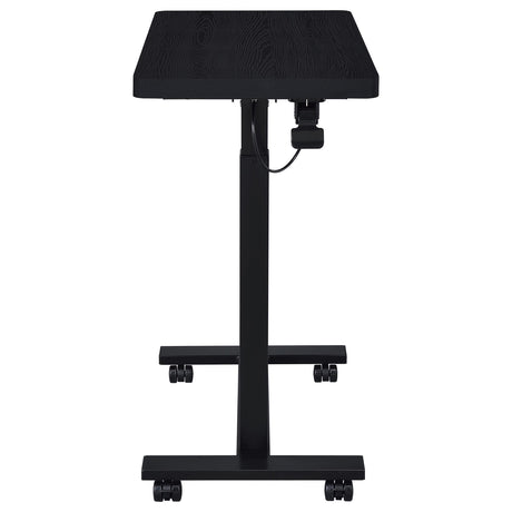 Westpark Black Pneumatic Adjustable C-Shape Side Table with Casters - Ornate Home