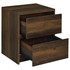 Westpark Dark Pine 2-drawer Nightstand LED Lights and USB - Ornate Home