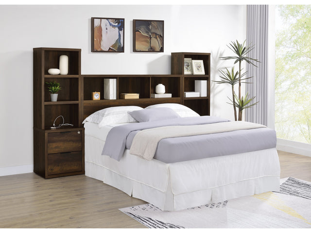 Westpark Dark Pine 3-piece Queen Bedroom Set Bookcase Head - Ornate Home