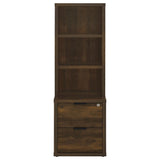 Westpark Dark Pine 3-shelf Bookcase USB and Lockable Drawer - Ornate Home