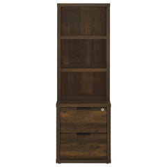 Westpark Dark Pine 3-shelf Bookcase USB and Lockable Drawer - Ornate Home