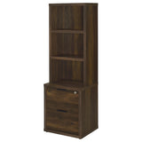 Westpark Dark Pine 3-shelf Bookcase USB and Lockable Drawer - Ornate Home