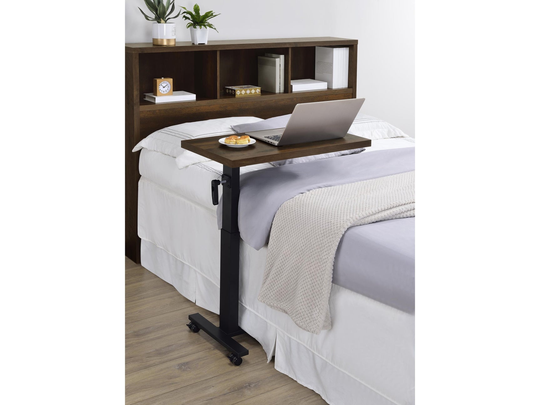 Westpark Dark Pine Height Adjustable Mobile Bedroom C-Table - Ornate Home