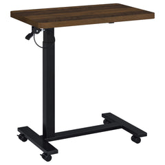 Westpark Dark Pine Pneumatic Adjustable C-Shape Side Table with Casters - Ornate Home