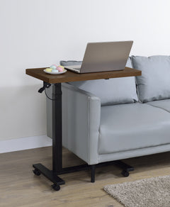 Westpark Dark Pine Pneumatic Adjustable C-Shape Side Table with Casters - Ornate Home