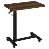 Westpark Dark Pine Pneumatic Adjustable C-Shape Side Table with Casters - Ornate Home