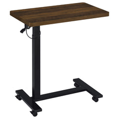 Westpark Dark Pine Pneumatic Adjustable C-Shape Side Table with Casters - Ornate Home