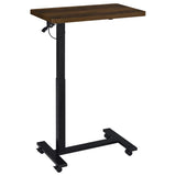 Westpark Dark Pine Pneumatic Adjustable C-Shape Side Table with Casters - Ornate Home