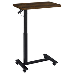 Westpark Dark Pine Pneumatic Adjustable C-Shape Side Table with Casters - Ornate Home
