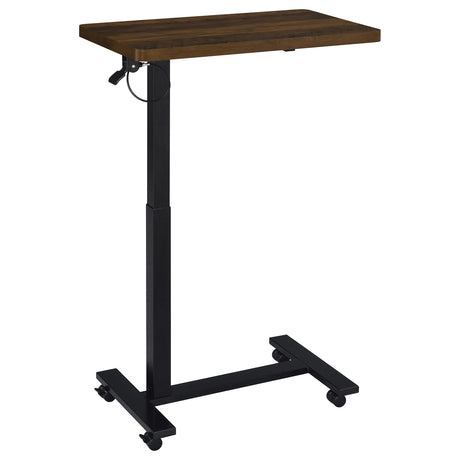 Westpark Dark Pine Pneumatic Adjustable C-Shape Side Table with Casters - Ornate Home