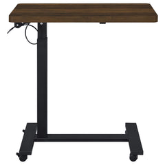 Westpark Dark Pine Pneumatic Adjustable C-Shape Side Table with Casters - Ornate Home
