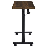 Westpark Dark Pine Pneumatic Adjustable C-Shape Side Table with Casters - Ornate Home