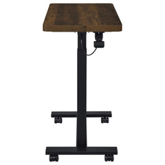 Westpark Dark Pine Pneumatic Adjustable C-Shape Side Table with Casters - Ornate Home
