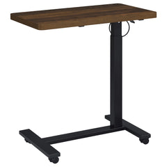 Westpark Dark Pine Pneumatic Adjustable C-Shape Side Table with Casters - Ornate Home