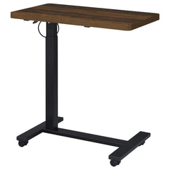 Westpark Dark Pine Pneumatic Adjustable C-Shape Side Table with Casters - Ornate Home