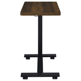 Westpark Dark Pine Pneumatic Adjustable C-Shape Side Table with Casters - Ornate Home