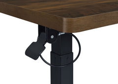Westpark Dark Pine Pneumatic Adjustable C-Shape Side Table with Casters - Ornate Home