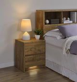Westpark Mango 2-drawer Nightstand LED Lights and USB - Ornate Home